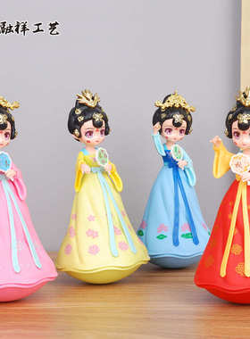 西安旅游纪念品大唐不倒翁小姐姐人偶摆件西文创娃娃中国风礼品