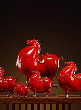 中式生肖马年吉祥物陶瓷马到成功客厅办公室乔迁开业礼品装饰摆件