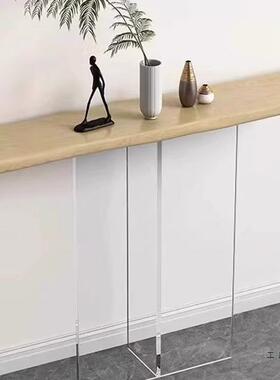 玄关桌子原奢亚克力靠墙窄自然F99M9765轻边木台入户正艺对门柜简