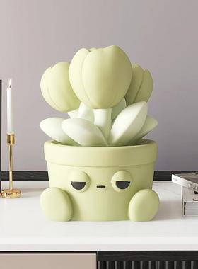 卡通郁金香花盆摆件客厅电视柜家居饰品送女生礼物办公室乔迁新居