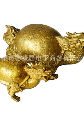 大号百寿龟龙头龟铜龙龟摆件赠老人佳品
