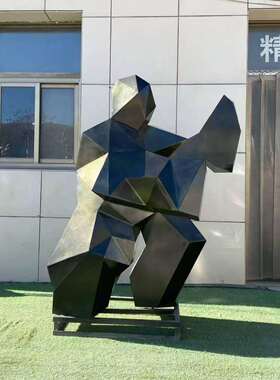 不锈钢异形曲面抽象人物雕塑户外景观镜面雕塑厂家水浪花景园林