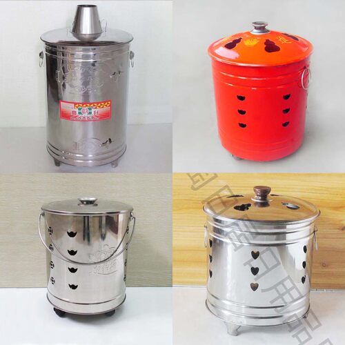 不锈钢烧宝桶化金桶佛具烧经烧纸桶器钱烧金炉聚宝桶加厚大小号 - 图0