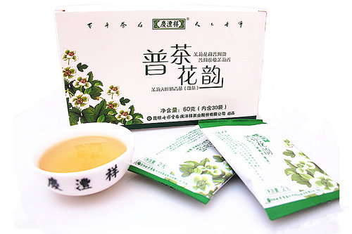 七彩云南庆丰祥普洱茶 普茶花韵 茉莉花茶叶60g大叶种散茶30袋*2g - 图3