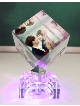 diy母亲节相片定制魔方旋转摆台