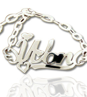 名字情侣礼品镀金银手链