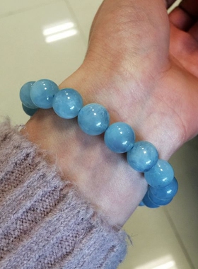 极细巴西日韩风海蓝宝手链送女友