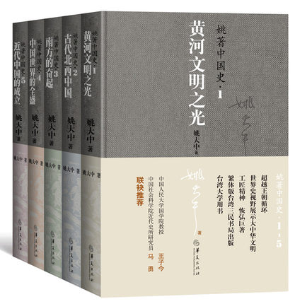 正版包邮 姚著中国史 套装共5册 黄河文明之光+古代北西中国+南方的奋起+中国世界的全盛+近代中国的成立 姚大中 文明中国历史书 - 图0