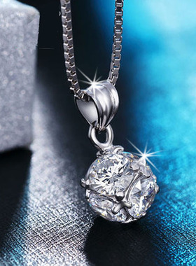 足银爱情魔方锁骨链送女生礼物