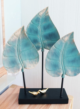 树叶美式乔迁新居地中海屏风摆件