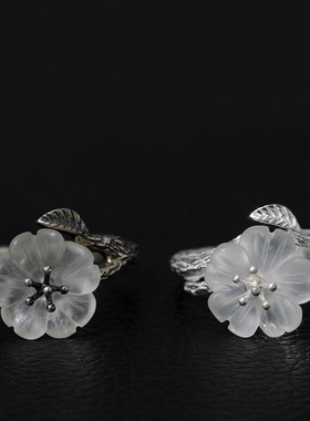 纯银复古风开口指环手饰品