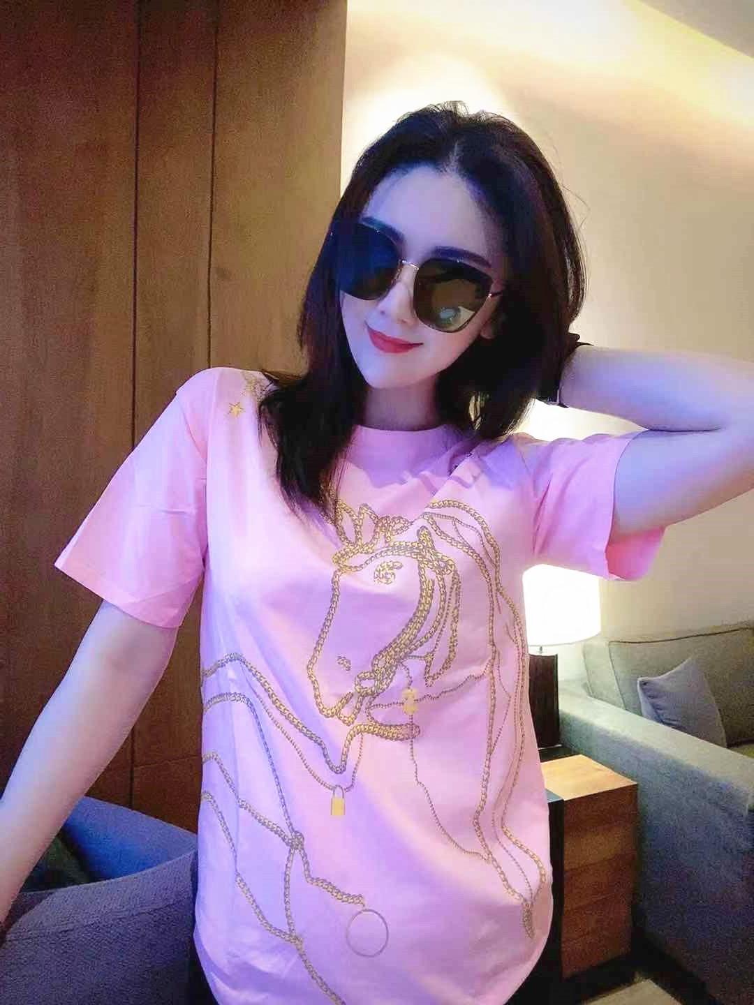 羿宝龙欧洲站2020夏季新款大马图案 钟淑潮流女装T恤