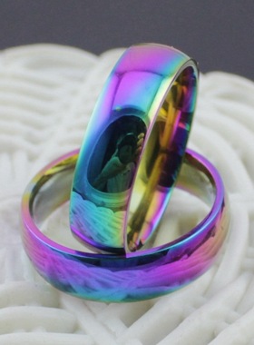 韩版时尚风炫彩钛钢戒指新品