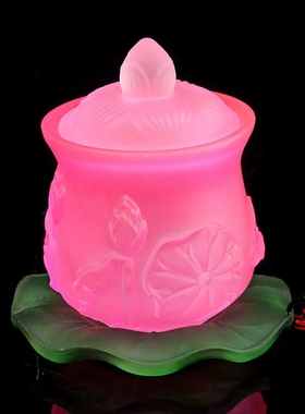 琉璃彩色莲花供水杯佛堂供佛贡水