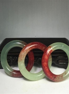 挂件平安扣仿古鸡血石现货玉环