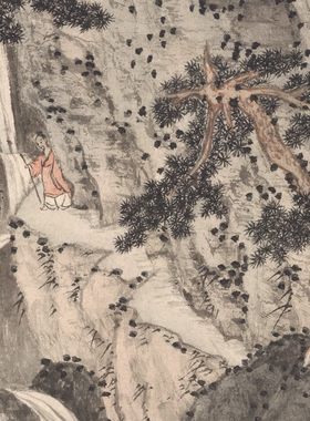 桃源高清国画山水临摹画稿微喷