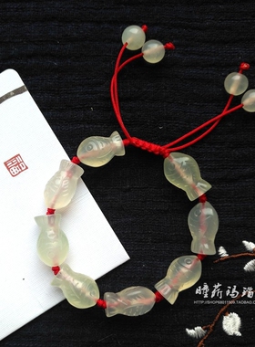 原创天然岫玉手工雕刻玉石可调节