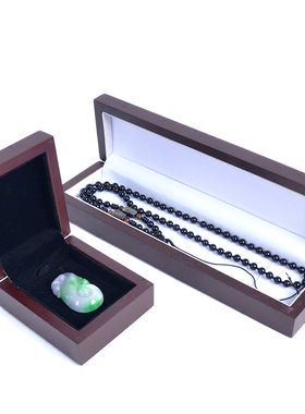 复古木质镂空手串挂件玉石首饰盒