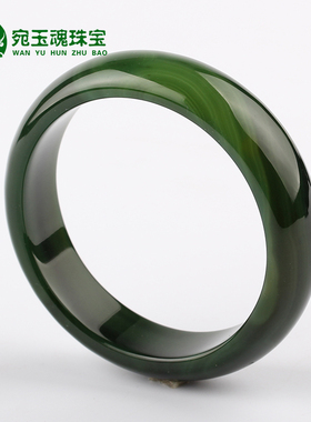 时尚风绿玉髓玛瑙手镯女士玉镯子