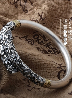纯银金箍棒定海神针紧箍咒手镯