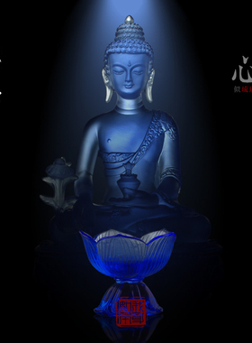 琉璃净水杯 供佛水杯 琉璃碗 莲花杯 精品琉璃圣水杯 琉璃佛像