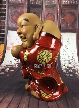 陶瓷石湾公仔别墅门厅喜庆工艺品