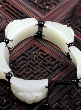 白玉男女款手串送鉴定证书