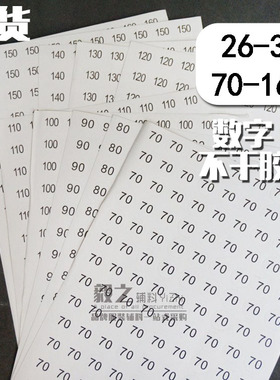 服装圆形不干胶尺码标贴现货数字