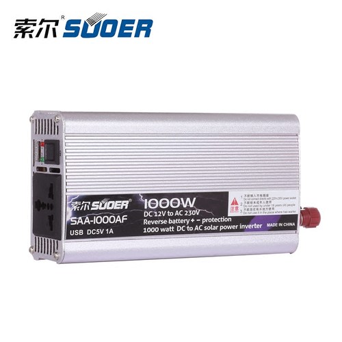 索尔逆变器12v24v转220v家用车载500w1000w1500w2000w电源转换器-图1