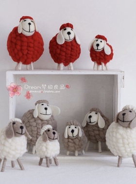 zakka手工出口可爱小羊礼品摆件