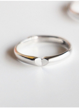 免费刻字s925爱心日韩情侣戒指