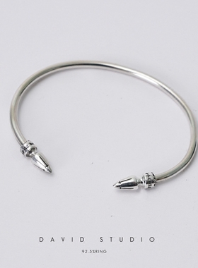 david纯银复古风鹿晗同款子弹头