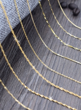 s925纯银镀金项链女男24k黄金