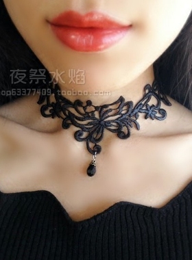 性感镂空蝴蝶遮疤痕颈纹蕾丝项链