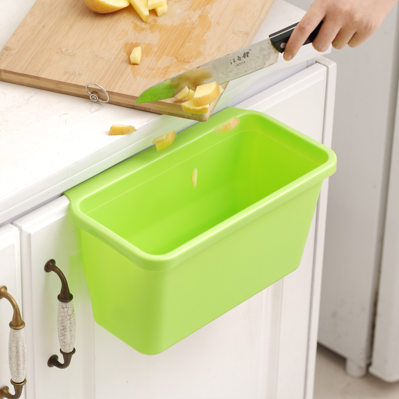 厨房专用垃圾桶橱柜门杂物桶可挂式家用小号桌面厨余悬挂壁拉圾篮 - 图2