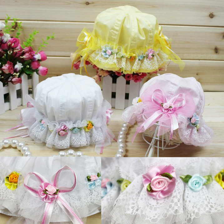 韓國兒童帽/遮陽帽太陽帽/蕾絲花邊公主帽禮服帽花童帽子嬰兒寶寶