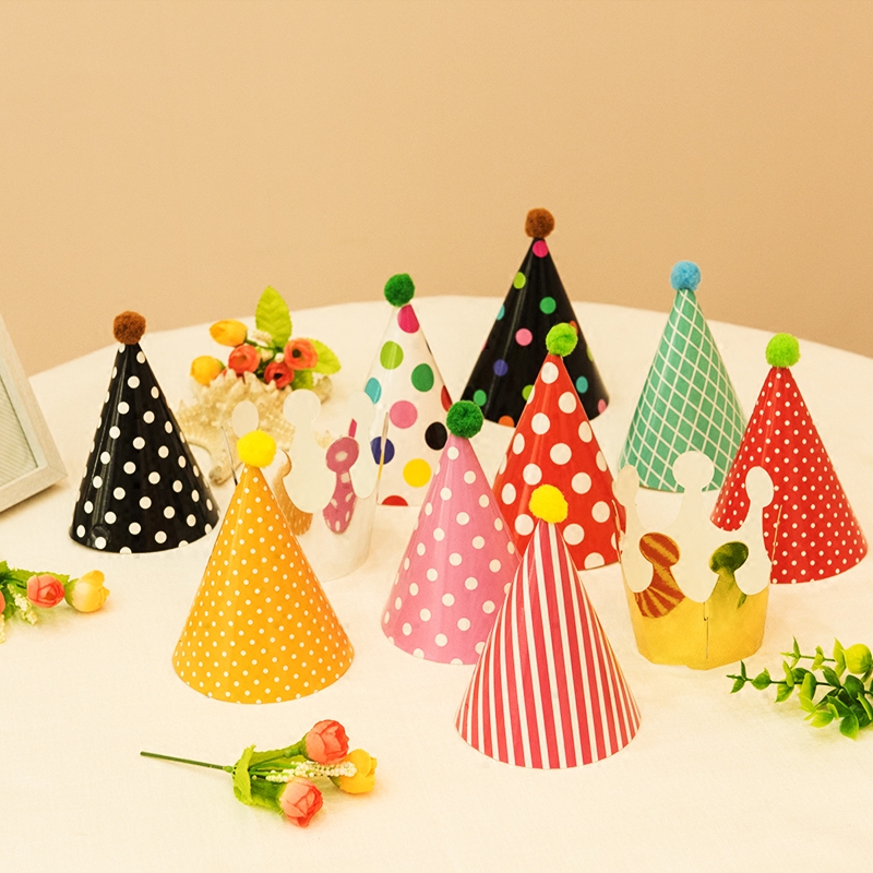 可爱派对生日帽庆祝party布置皇冠头饰成人儿童纸帽子装饰品道具-图1