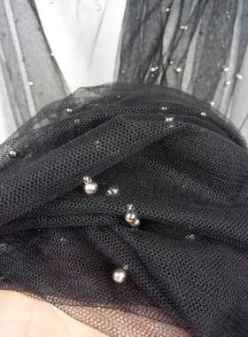 网纱钉珠布料衣服裙子服装面料