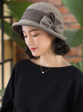 女秋欧美英伦复古百搭学生帽子