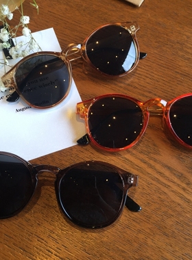 韩国chic原宿度假透明修脸墨镜