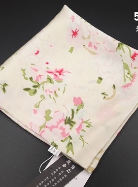 新品护肤素绉缎纯真丝提花手绢