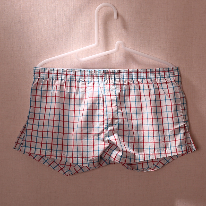 纯棉格子潮款男士家居裤防走光青年低腰阿罗裤睡裤休闲短裤男内裤,淘宝优惠券,粉丝福利购,淘宝优惠卷