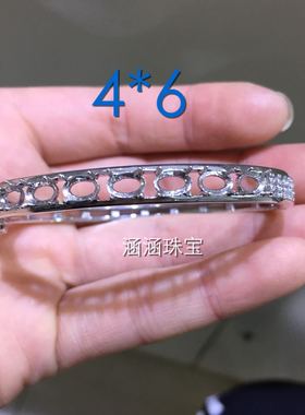 纯银玫瑰金主石手镯