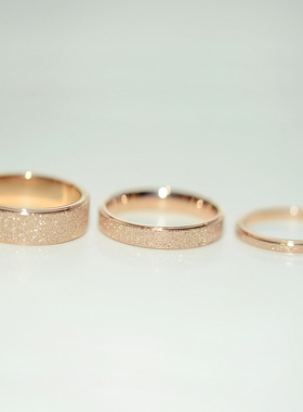 包邮钛钢镀18k玫瑰金情侣戒指