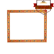 Hidden red handmade painted lattice mulberry flower line antique window rims Hidden Living-room Bedroom Furnishing window sleeve Composition