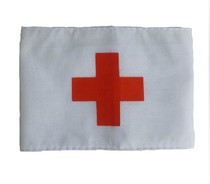 White Sleeve Badge Hospital Nurse Hygienist Red Cross Cuff Fire Drill Rehearsal with First Aid Cuff Mark Cuff