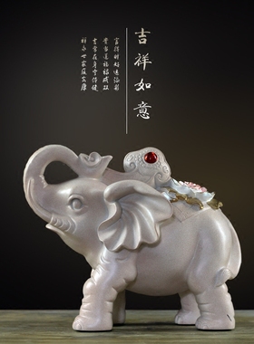 欧式风大象电视柜橱窗结婚摆件