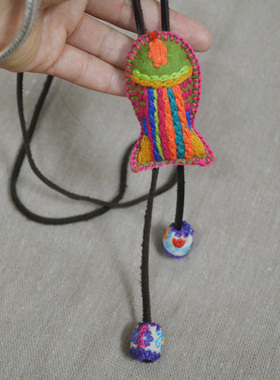 2019新款原创手工布艺挂饰女项链