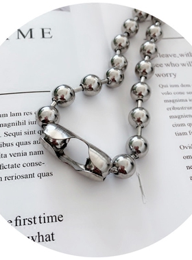 夸张ins钛钢美伢粗项链