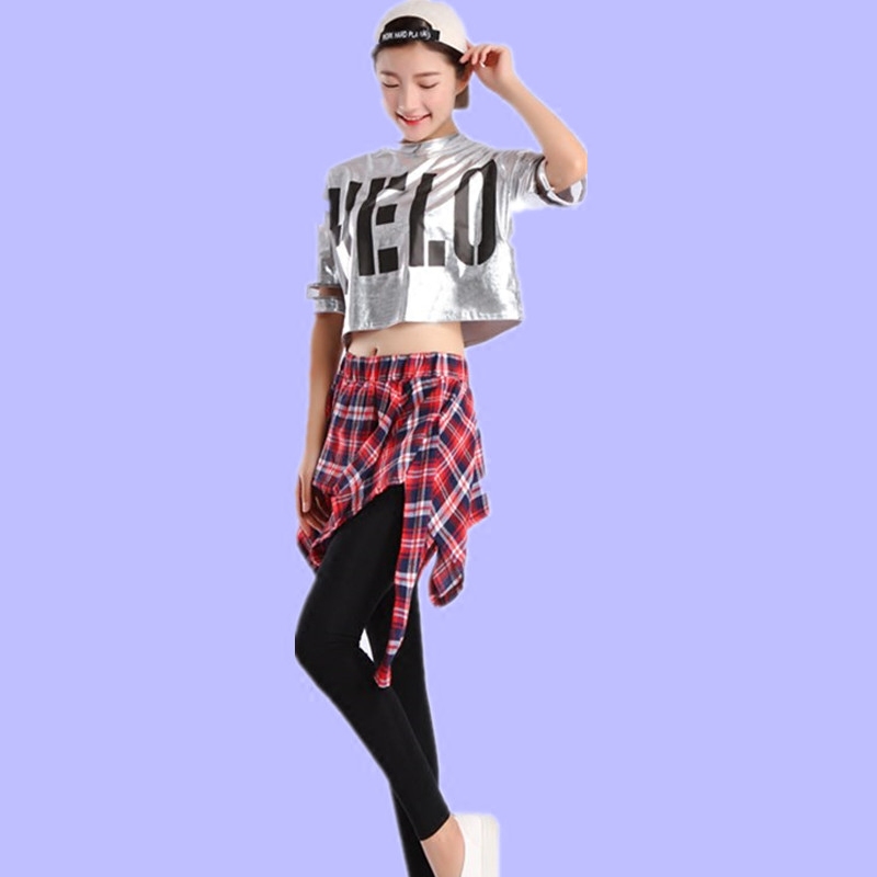新款爵士舞服装街舞衣服女健身裙裤宽松嘻哈女装韩版套装舞蹈服装_虎窝淘